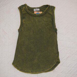 NWT ZENANA Washed Ribbed Scoop Neck Olive Tank Womens Top Medium